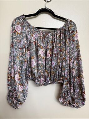 Willow & Root Puffy Sleeve Crop Top